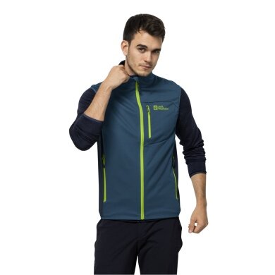 Jack Wolfskin Softshell Vest Highest Peak (elastic, windproof, water-repellent) dark blue Men