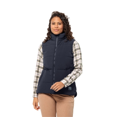 Jack Wolfskin Padded Vest White Frost (robust, windproof, water-repellent) navy blue Women