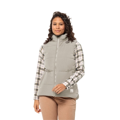 Jack Wolfskin Padded Vest White Frost (robust, windproof, water-repellent) grey Women