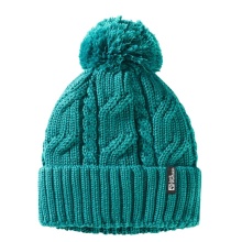 Jack Wolfskin Knitted Hat Pompom Beanie (Fleece Lined) - Petrol Women