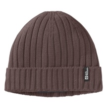 Jack Wolfskin Rib Knit Beanie (Fleece Lined) in Burgundy