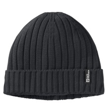 Jack Wolfskin Rib Knit Beanie (Fleece Lined) Black