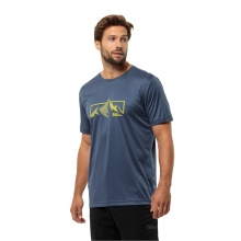 Jack Wolfskin Wander T-Shirt Peak Graphic (breathable, odour-resistant) sky blue Men's