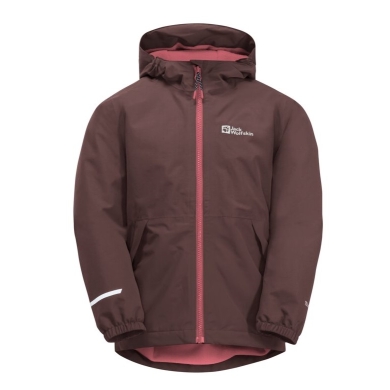 Jack Wolfskin Transition Jacket Snowy Days 2023 (waterproof and windproof, fleece lining) berrypink Kids