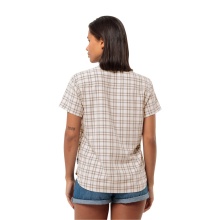 Jack Wolfskin Wanderblouse Febla Shirt (moisture-regulating, breathable) Short Sleeve Sand Brown Ladies