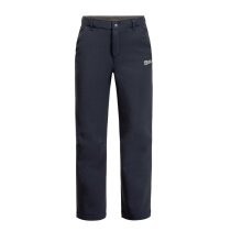 Jack Wolfskin Hiking Trousers Fourwinds Pants (Softshell Trousers, windproof, water-repellent) long navy blue Kids