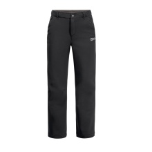 Jack Wolfskin Hiking Trousers Fourwinds Pants (Softshell trousers, windproof, water-repellent) long black Kids