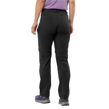 Jack Wolfskin Glastal Zip-Off Trousers (windproof, water-repellent) black ladies