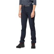 Jack Wolfskin Hiking Trousers Stollberg Pant (Softshell trousers, windproof, water-repellent) navy blue Women