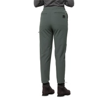 Jack Wolfskin Hiking Trousers Wandermood Pant (windproof, water-repellent, breathable) dark green Women