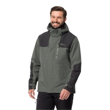 Jack Wolfskin Wander Jacket Jasper Flex (Weatherproof Jacket, waterproof, windproof, breathable) dark green men's