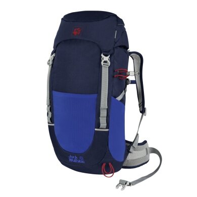 Jack Wolfskin Children's Hiking Backpack Pioneer (PFC-free, stable, for children from 9 years) indigo blue 22 liters