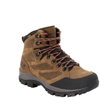 Jack Wolfskin Trekking Hiking Shoes Rebellion Texapore Mid (Nubuck leather, waterproof) brown/red Men