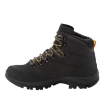 Jack Wolfskin Trekking Hiking Shoes Rebellion Texapore Mid (Nubuck Leather, Waterproof) Black Men