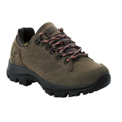 Jack Wolfskin Hiking Shoes Rebellion Texapore Low (Trekking, waterproof, 100% PFC-free) brown/phantom grey Women