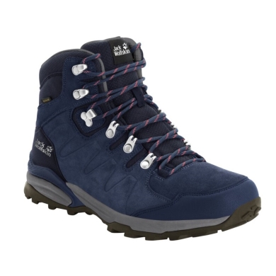 Jack Wolfskin Hiking Shoes Refugio Texapore Mid (Suede, Waterproof) Dark Blue/Grey Women