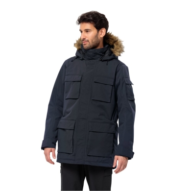 Jack Wolfskin Winter Parka Glacier Canyon (waterproof and windproof, PFC-free) dark blue Men