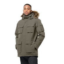 Jack Wolfskin Parka Glacier Canyon (waterproof and windproof, PFC-free) olive green Men