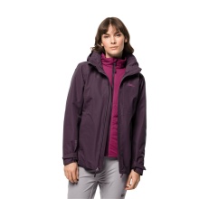 Jack Wolfskin Winter Jacket Bergland 3in1 (very warm, waterproof and windproof) burgundy Women