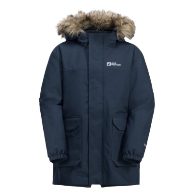 Jack Wolfskin Winter Jacket Cosy Bear 3in1 Parka (with fleece inner jacket, waterproof, windproof) navy blue Boys