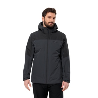 Jack Wolfskin Winter Jacket Glaabach 3in1 2023 (waterproof, windproof, with fleece inner jacket) black Men