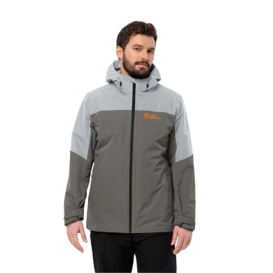 Jack Wolfskin Winter Jacket Glaabach 3in1 2023 (waterproof, windproof, with fleece inner jacket) grey Men