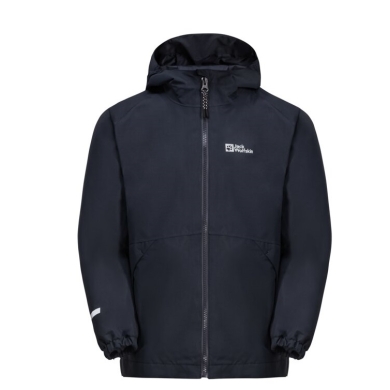 Jack Wolfskin Winter Jacket Iceland 3in1 (waterproof, windproof, with fleece inner jacket) navy blue Kids