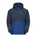 Jack Wolfskin Winter Jacket Iceland 3in1 (waterproof, windproof, with fleece inner jacket) dark blue Children