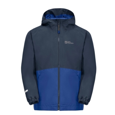 Jack Wolfskin Winter Jacket Iceland 3in1 (waterproof, windproof, with fleece inner jacket) dark blue Children