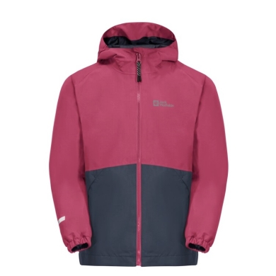 Jack Wolfskin Winter Jacket Iceland 3in1 (waterproof, windproof, with fleece inner jacket) fuchsia Kids