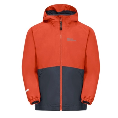 Jack Wolfskin Winter Jacket Iceland 3in1 (waterproof, windproof, with fleece inner jacket) orange Kids