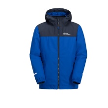 Jack Wolfskin Winter Jacket Snowfrost 3in1 (waterproof, windproof, with fleece inner jacket) royal blue Kids