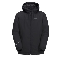 Jack Wolfskin Winter Jacket Snowfrost 3in1 (waterproof, windproof, with fleece inner jacket) black Kids