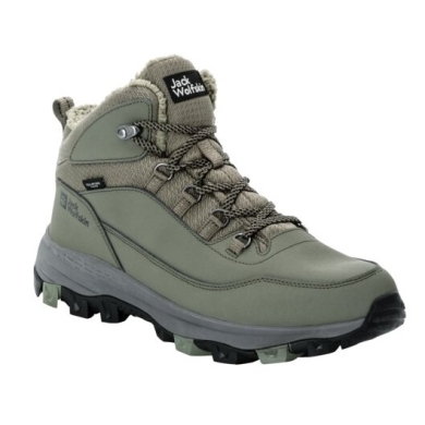 Jack Wolfskin Winter Shoes Everquest Mid Texapore (warm, waterproof, PFC-Free) olive green Men