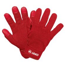 Jako Field Player Gloves Fleece (100% Polyester, quick-drying) red - 1 Pair