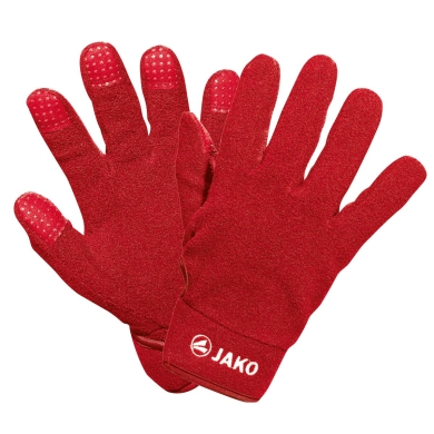 Jako Field Player Gloves Fleece (100% Polyester, quick-drying) red - 1 Pair