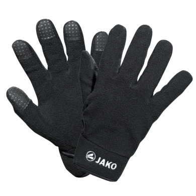 Jako Field Player Gloves Fleece (100% Polyester, quick-drying) black - 1 pair