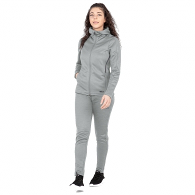 JAKO Leisure Suit Challenge with Hood (Jacket and Trousers, sporty cut) light grey Women