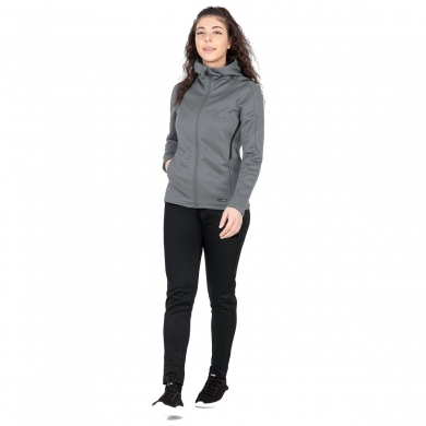 JAKO Leisure Suit Challenge with Hood (Jacket and Trousers, sporty cut) grey/black Women