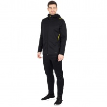 JAKO Leisure Suit Challenge with Hood (Jacket and Trousers, sporty cut) black/yellow Men