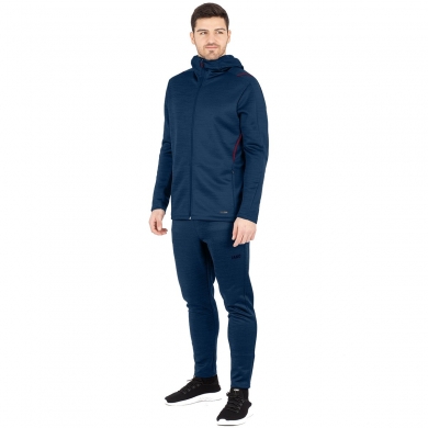 JAKO Leisure Suit Challenge with Hood (Jacket and Trousers, sporty cut) dark blue/red Men