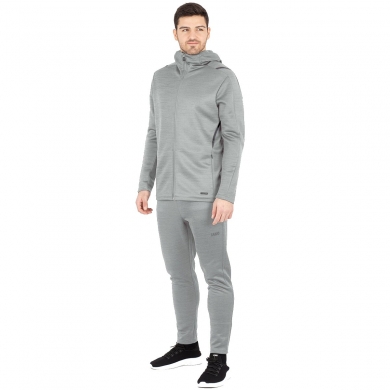 JAKO Leisure Suit Challenge with Hood (Jacket and Trousers, sporty cut) light grey Men