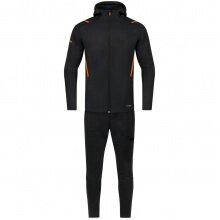 JAKO Leisure Suit Challenge with Hood (Jacket and Trousers, sporty cut) black/orange Boys