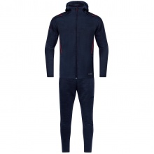 JAKO Leisure Suit Challenge with Hood (Jacket and Trousers, sporty cut) dark blue/red Boys