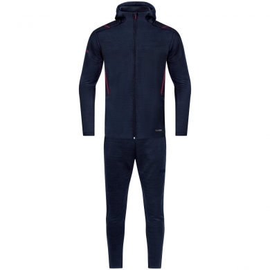 JAKO Leisure Suit Challenge with Hood (Jacket and Trousers, sporty cut) dark blue/red Boys