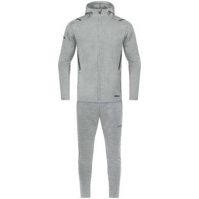 JAKO Leisure Suit Challenge with Hood (Jacket and Trousers, sporty cut) light grey Boys