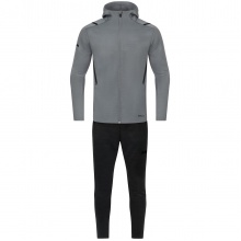 JAKO Leisure Suit Challenge with Hood (Jacket and Trousers, sporty cut) grey/black Boys