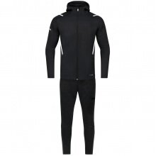 JAKO leisure suit Challenge with hood (jacket and trousers, sporty cut) black/white boys