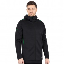 JAKO Leisure Jacket Challenge with Hood (100% Polyester) Black/Green Men