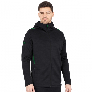 JAKO Leisure Jacket Challenge with Hood (100% Polyester) Black/Green Men